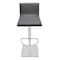 Armen Living Crystal Adjustable Height Swivel Gray Faux Leather and Gray Walnut Bar Stool LCCRBAGRBS - alternate 1
